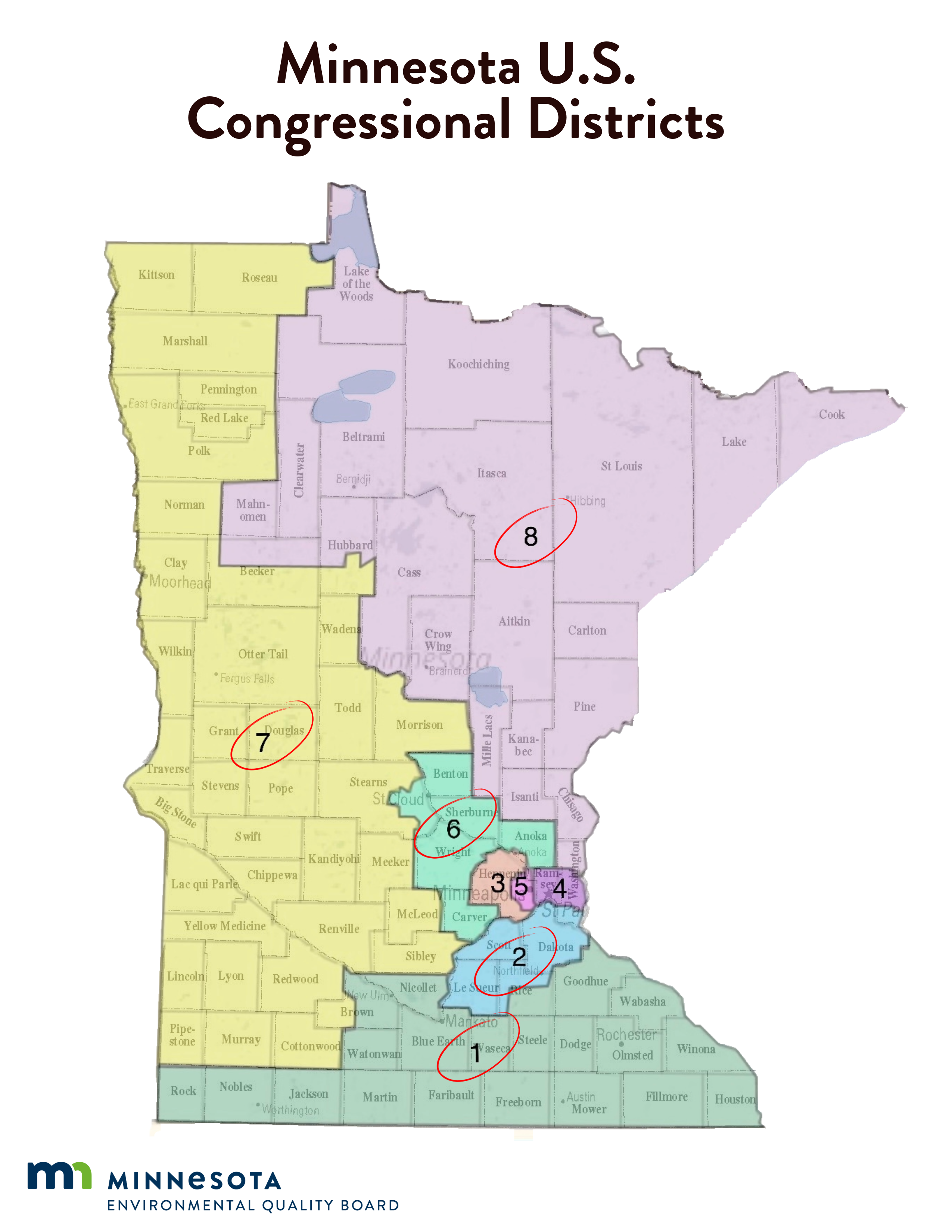 map of Minnesota U.S. congressional districts
