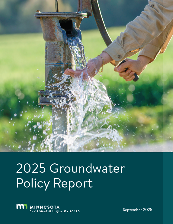 report cover of person pumping water from well