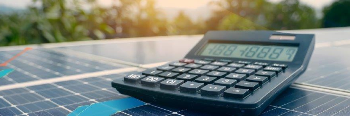 calculator sitting on a solar panel
